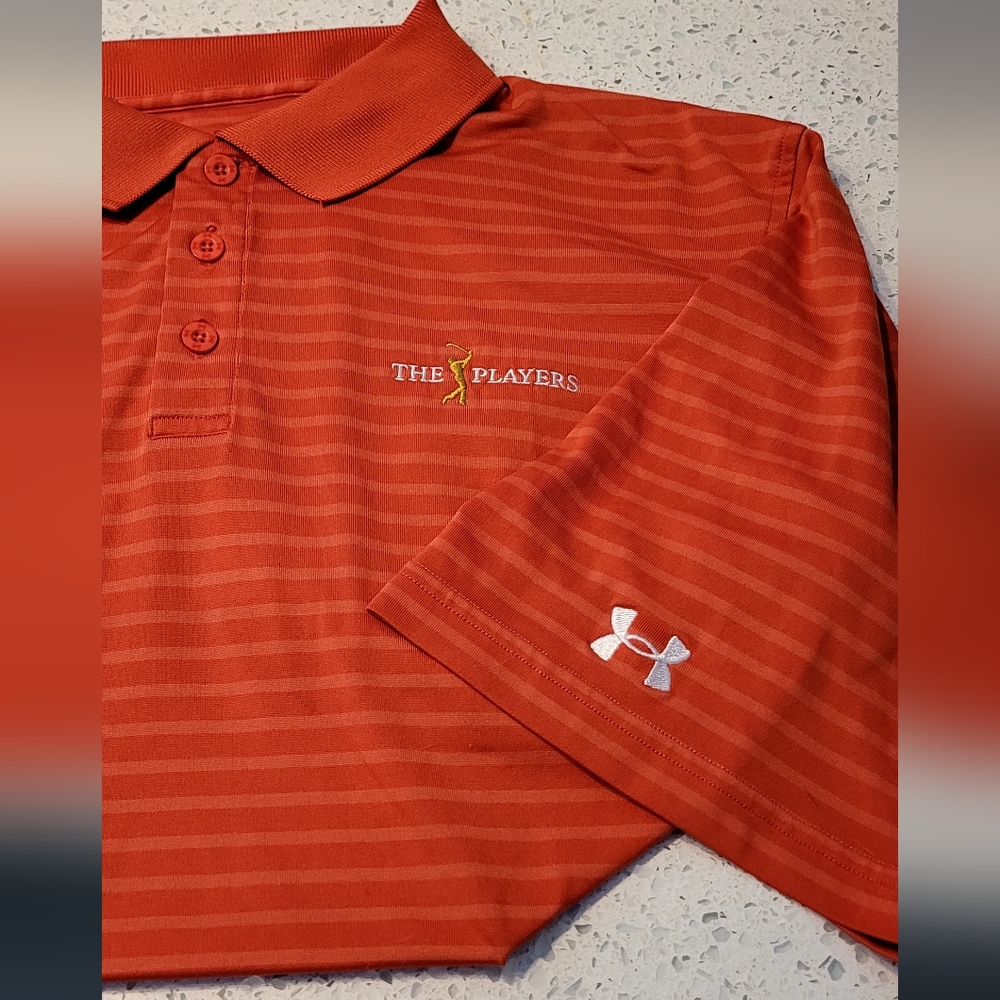 The Players Sawgrass Under Armour Men's Golf Shirt XL 26" W 29" L, Orange